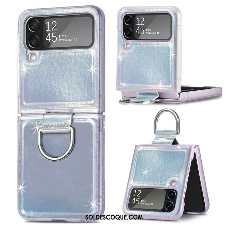 Coque Samsung Galaxy Z Flip 4 Couleurs Électriques et Anneau