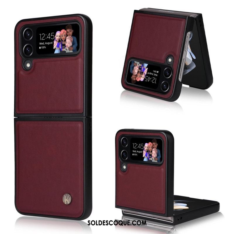 Coque Samsung Galaxy Z Flip 4 Effet Cuir YIKATU