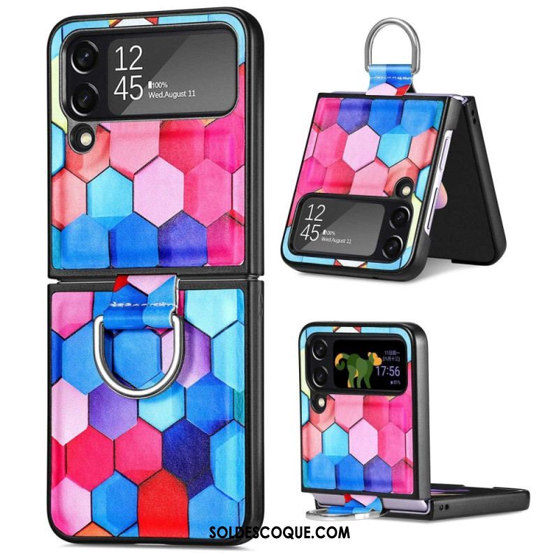 Coque Samsung Galaxy Z Flip 4 Fantaisie avec Anneau CASENEO