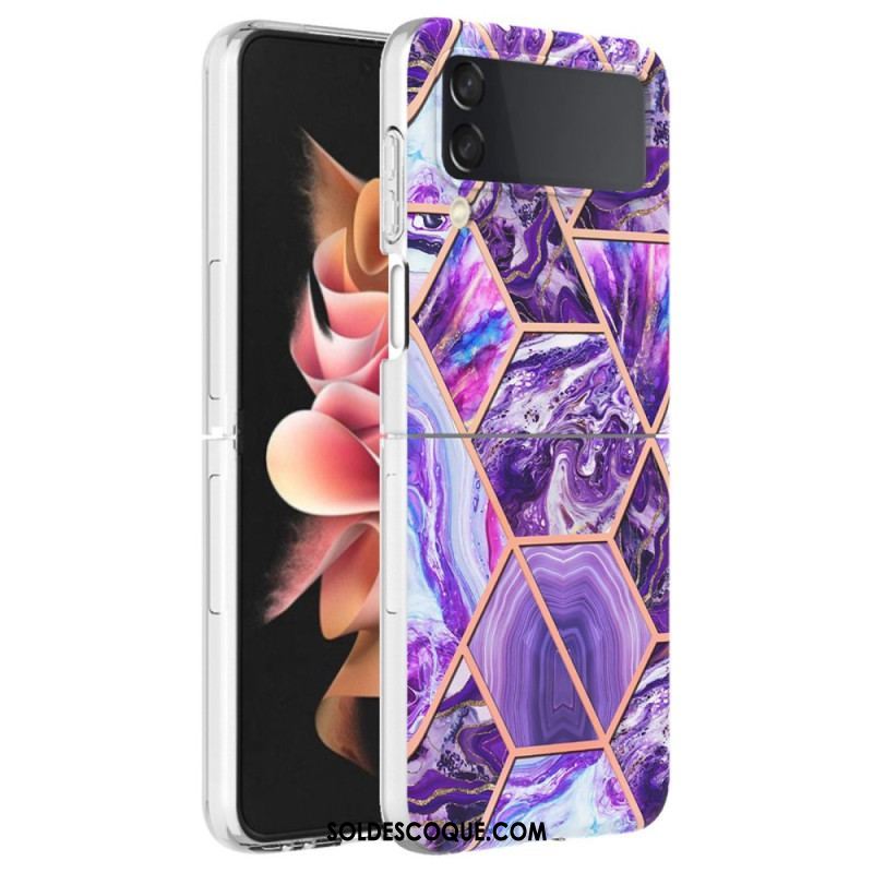 Coque Samsung Galaxy Z Flip 4 Marbre Géométrique