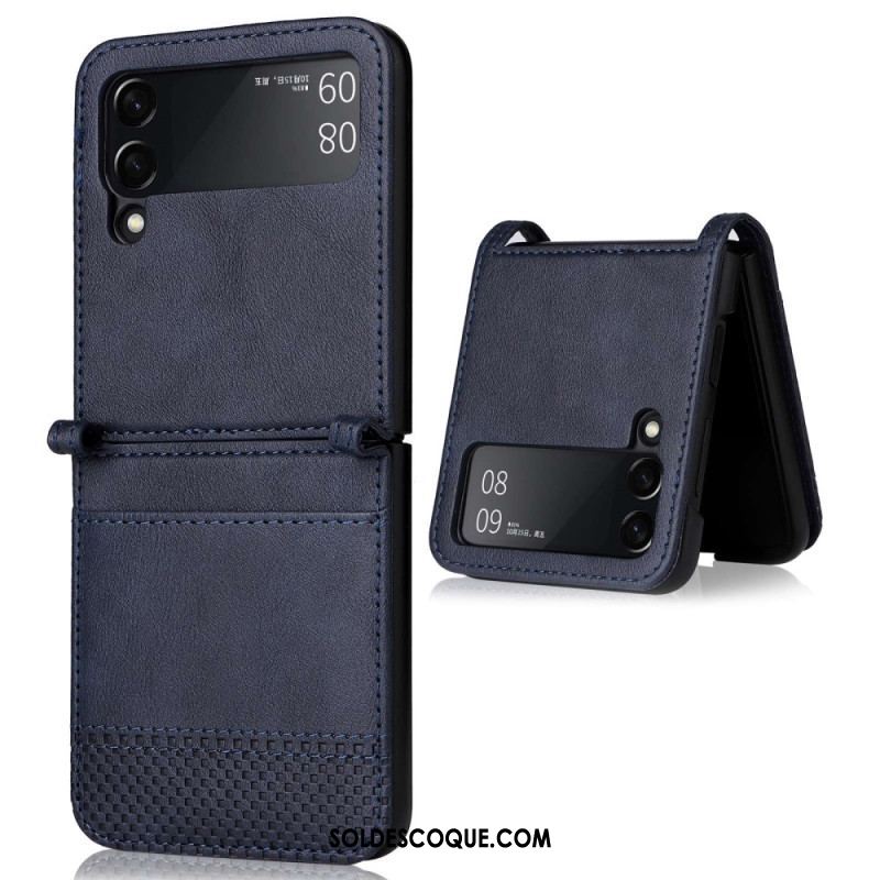 Coque Samsung Galaxy Z Flip 4 Style Cuir Vintage Porte-Carte