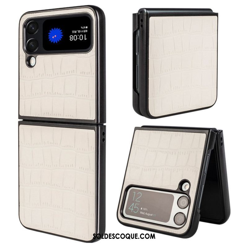 Coque Samsung Galaxy Z Flip 4 Style Peau de Crocodile