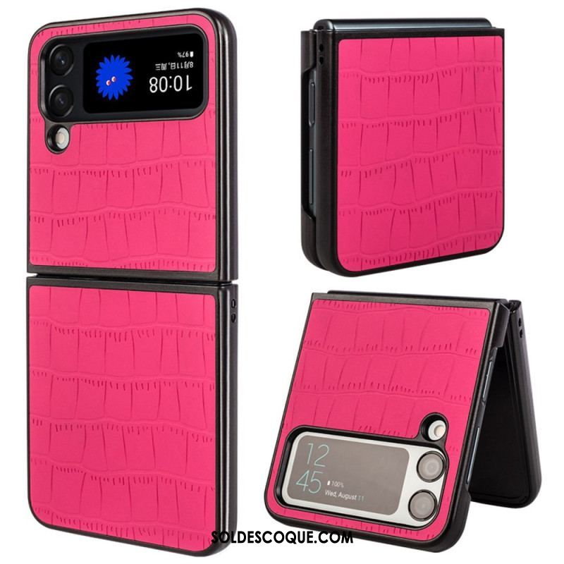 Coque Samsung Galaxy Z Flip 4 Style Peau de Crocodile