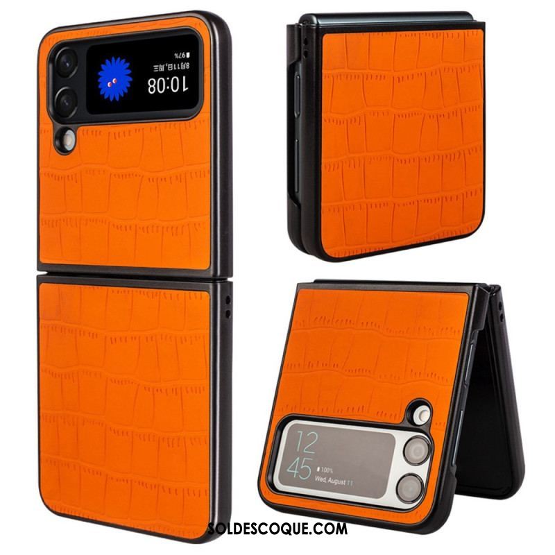 Coque Samsung Galaxy Z Flip 4 Style Peau de Crocodile