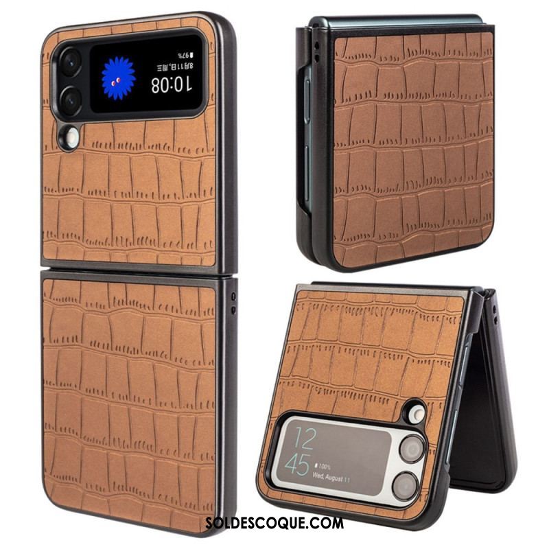 Coque Samsung Galaxy Z Flip 4 Style Peau de Crocodile