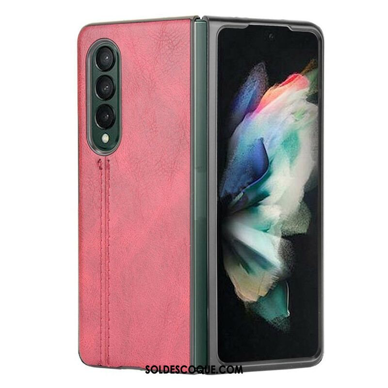 Coque Samsung Galaxy Z Fold 3 5G Effet Cuir Couture