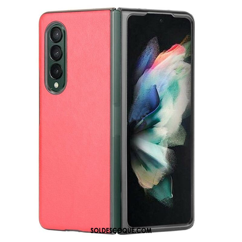 Coque Samsung Galaxy Z Fold 3 5G Effet Cuir Litchi