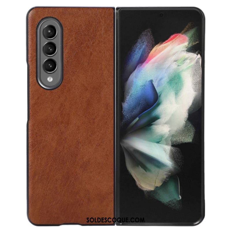 Coque Samsung Galaxy Z Fold 4 Bicolore Simili Cuir Texturée