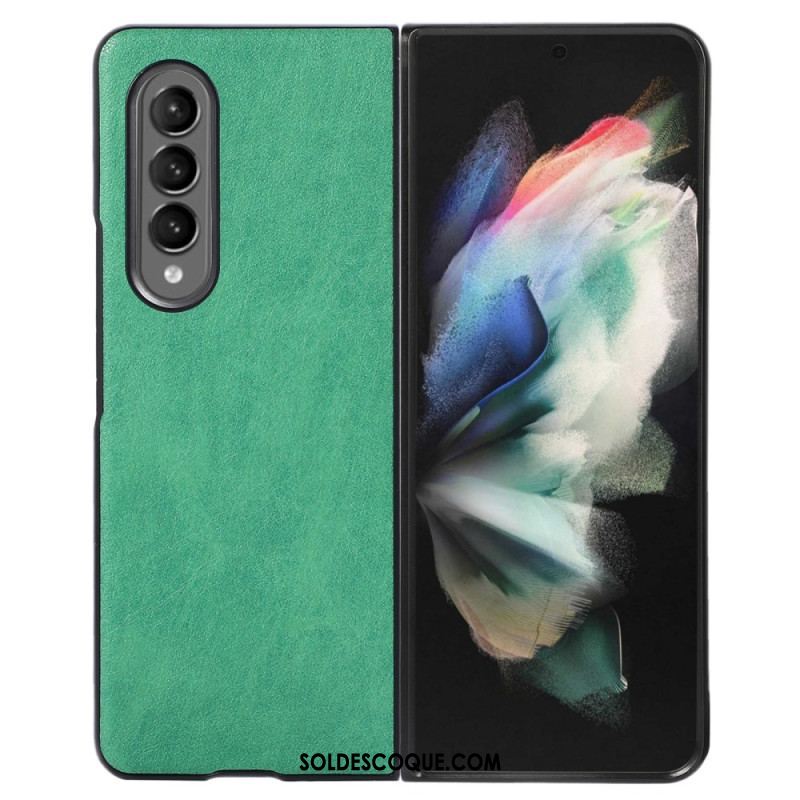 Coque Samsung Galaxy Z Fold 4 Bicolore Simili Cuir Texturée