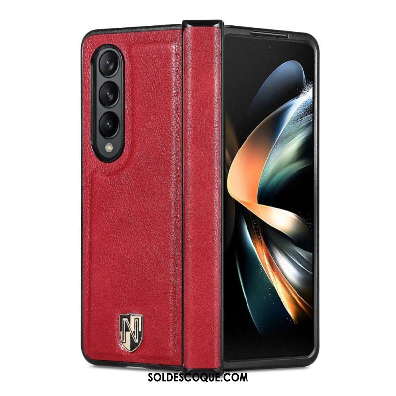 Coque Samsung Galaxy Z Fold 4 CASENEO Cuir Écusson