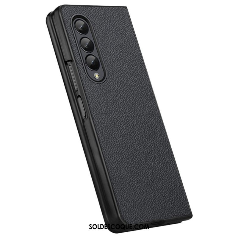 Coque Samsung Galaxy Z Fold 4 Cuir Véritable Litchi