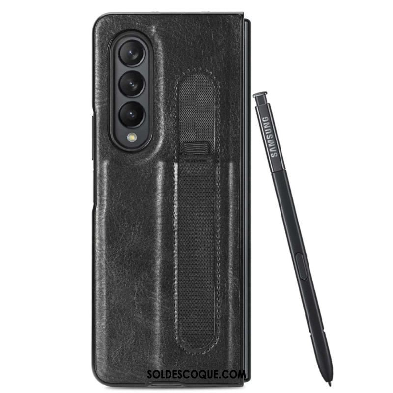 Coque Samsung Galaxy Z Fold 4 Simili Cuir Stylet