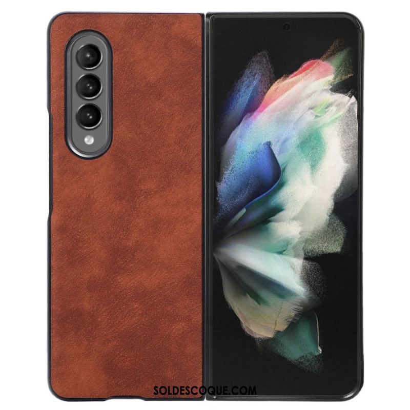 Coque Samsung Galaxy Z Fold 4 Simili Cuir Texture Peau