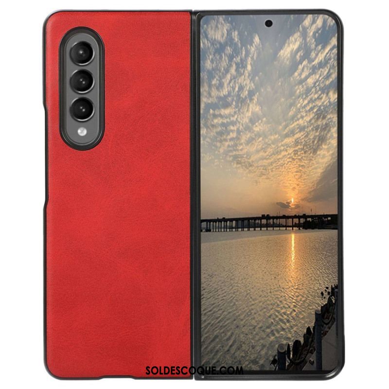 Coque Samsung Galaxy Z Fold 4 Texture Cuir Enduit