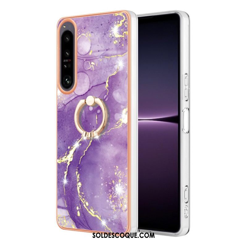 Coque Sony Xperia 1 IV Marbre avec Anneau-Support