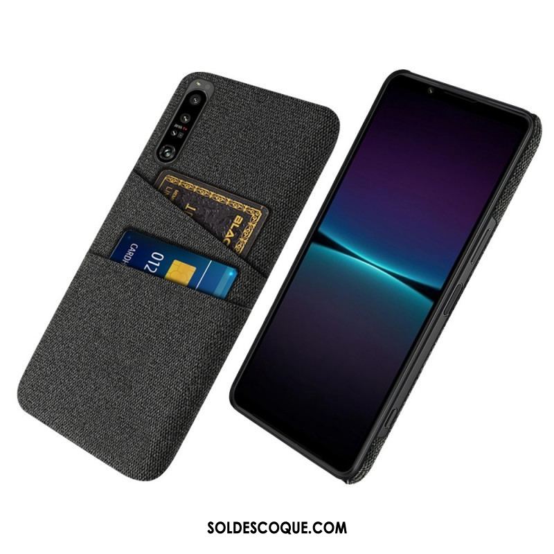 Coque Sony Xperia 1 IV Tissu Porte-Cartes