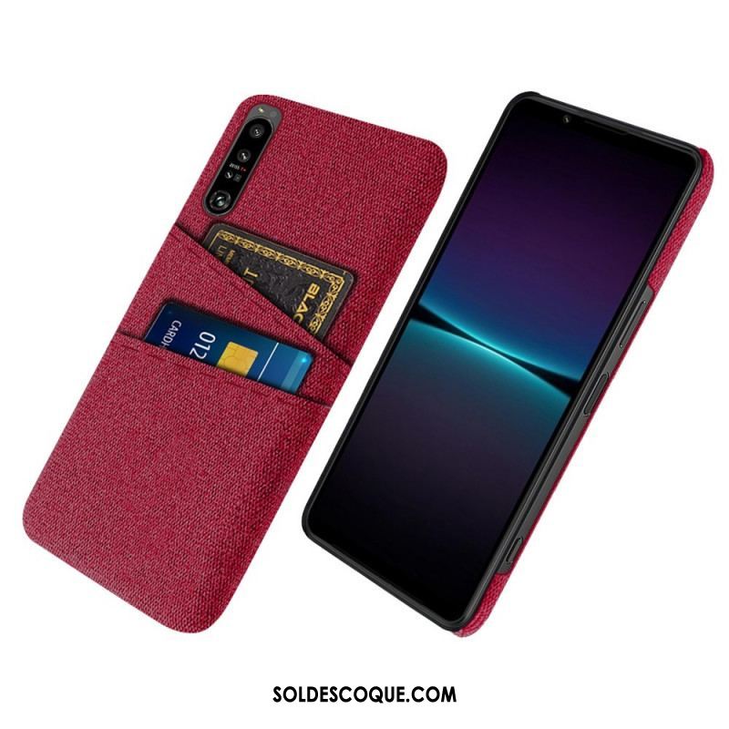 Coque Sony Xperia 1 IV Tissu Porte-Cartes