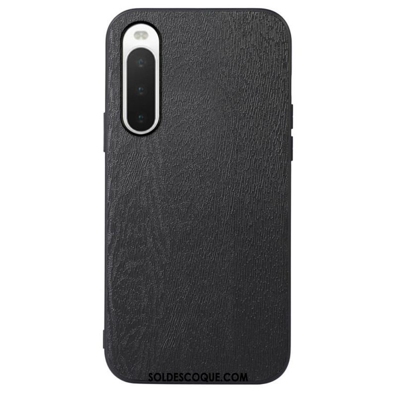 Coque Sony Xperia 10 IV Simili Cuir Texture Bois