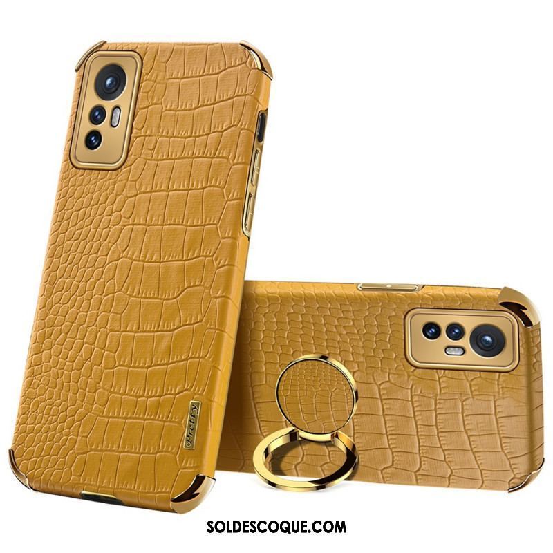 Coque  Xiaomi 12 / 12X  Effet Peau de Crocodile Anneau-Support