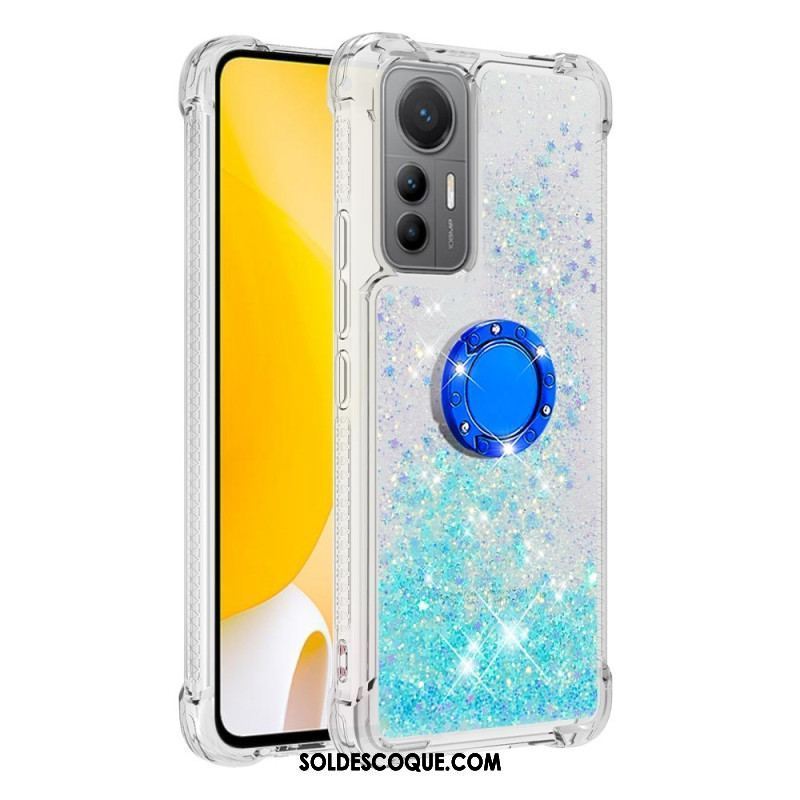 Coque Xiaomi 12 Lite Paillettes Colorées Anneau-Support