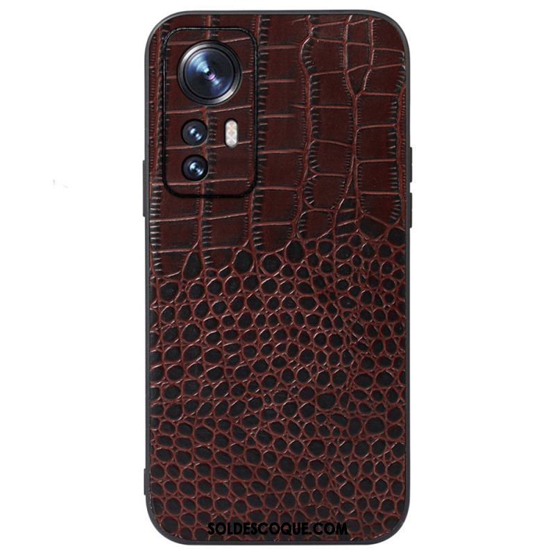 Coque Xiaomi 12 Pro Cuir Effet Peau de Crocodile