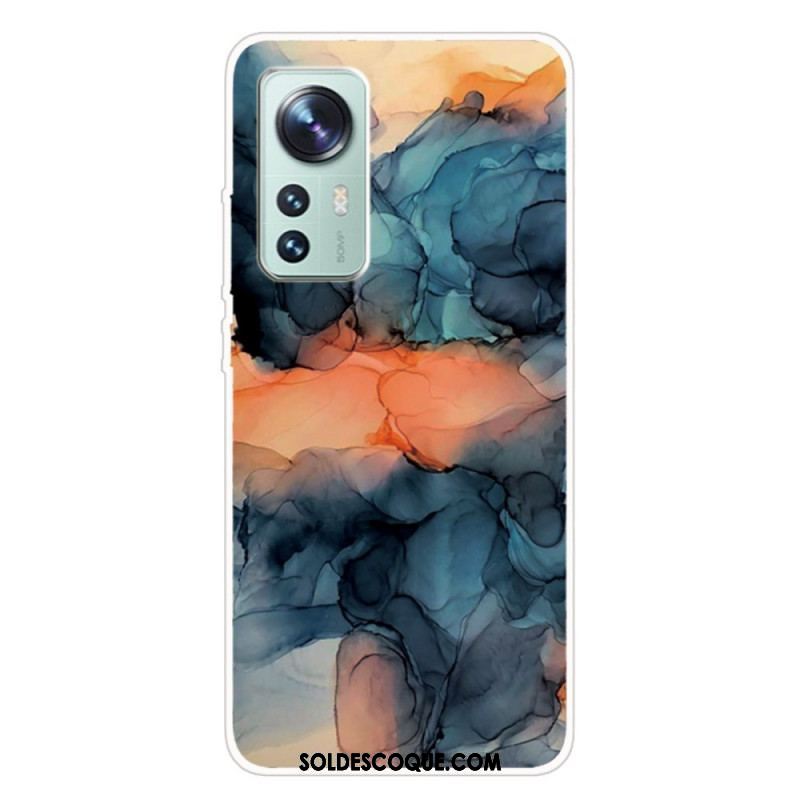 Coque Xiaomi 12 Pro Silicone Marbre Aquarelle