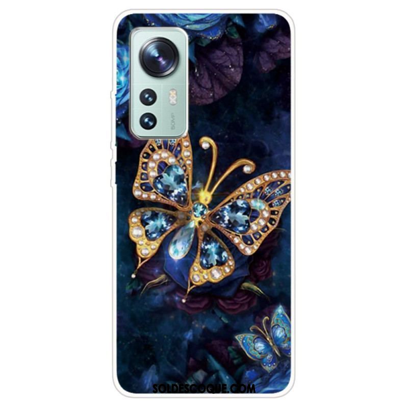 Coque Xiaomi 12 Pro Silicone Papillon Décliné