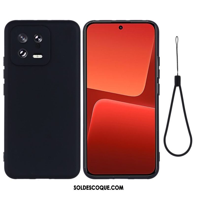 Coque Xiaomi 13 Silicone Liquide avec Lanière