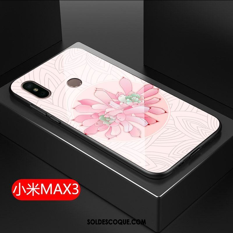 Coque Xiaomi Mi Max 3 Tout Compris Rouge Fleur Fluide Doux Étui En Vente