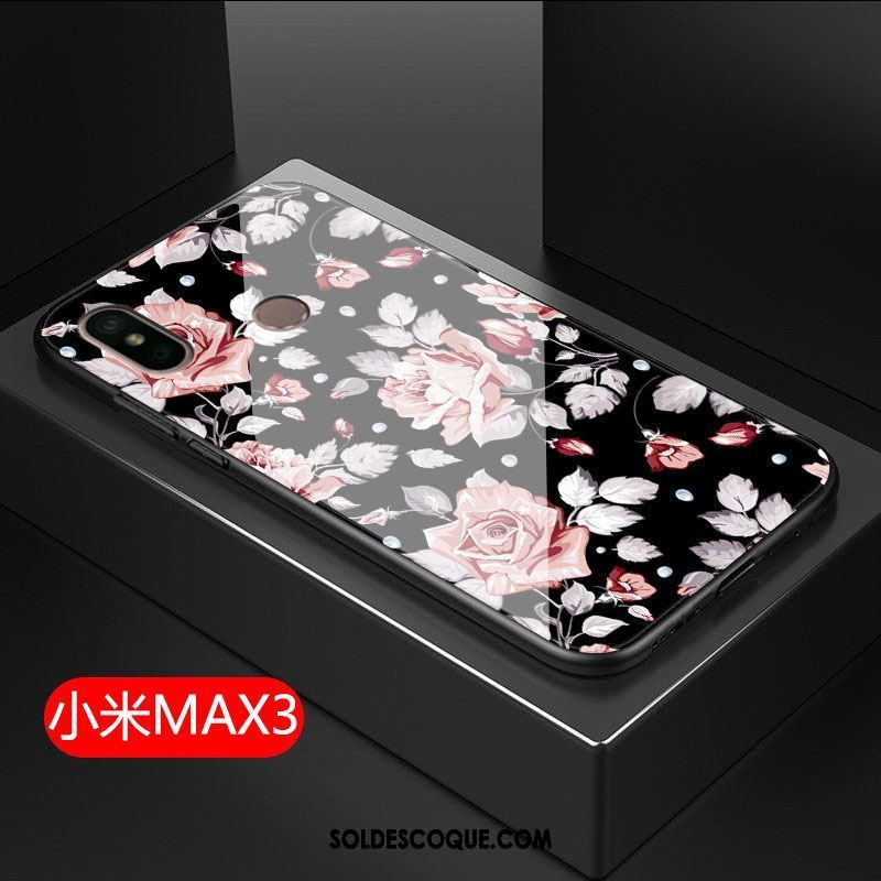 Coque Xiaomi Mi Max 3 Tout Compris Rouge Fleur Fluide Doux Étui En Vente