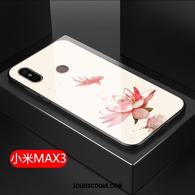 Coque Xiaomi Mi Max 3 Tout Compris Rouge Fleur Fluide Doux Étui En Vente