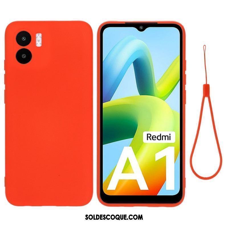 Coque Xiaomi Redmi A1 Silicone Liquide à Lanière