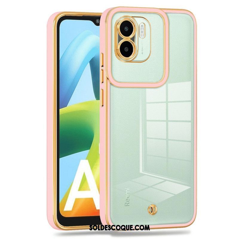 Coque Xiaomi Redmi A1 Transparente Rebords Style Métal