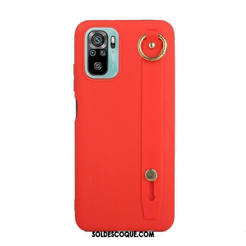 Coque Xiaomi Redmi Note 10/10S/Poco M5s Silicone avec Sangle Support