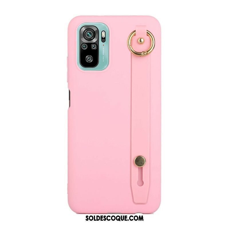 Coque Xiaomi Redmi Note 10/10S/Poco M5s Silicone avec Sangle Support