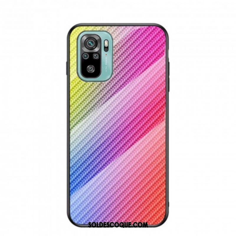 Coque Xiaomi Redmi Note 10/10S/Poco M5s Verre Trempé Fibre Carbone