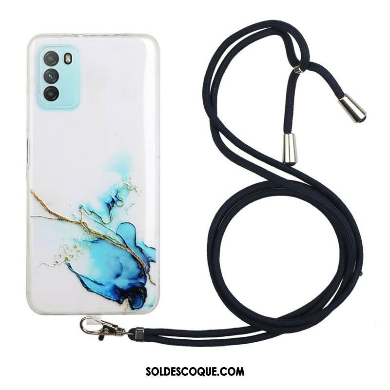 Coque Xiaomi Redmi Note 10 5G / Poco M3 Pro 5G à Cordon Marbre