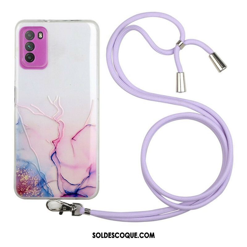 Coque Xiaomi Redmi Note 10 5G / Poco M3 Pro 5G à Cordon Marbre