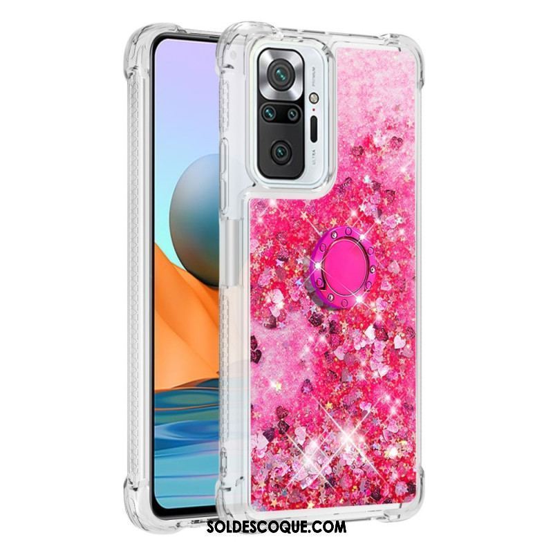 Coque Xiaomi Redmi Note 10 Pro Paillettes avec Anneau-Support