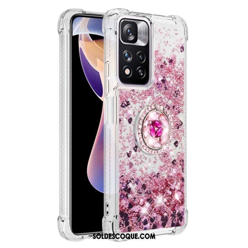 Coque Xiaomi Redmi Note 11 Pro Plus 5G Paillettes avec Anneau-Support