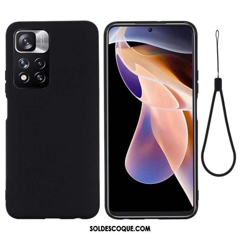 Coque Xiaomi Redmi Note 11 Pro Plus 5G Silicone Liquide avec Lanière