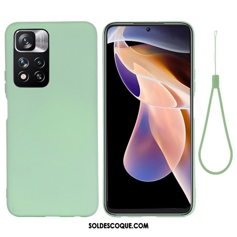 Coque Xiaomi Redmi Note 11 Pro Plus 5G Silicone Liquide avec Lanière