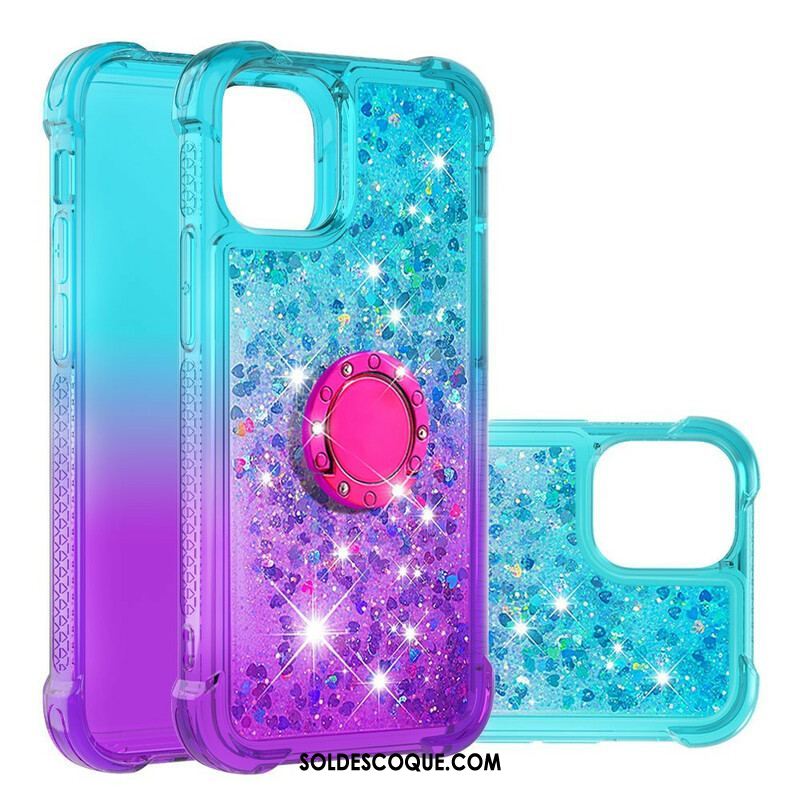 Coque iPhone 13 Mini Paillettes Anneau-Support