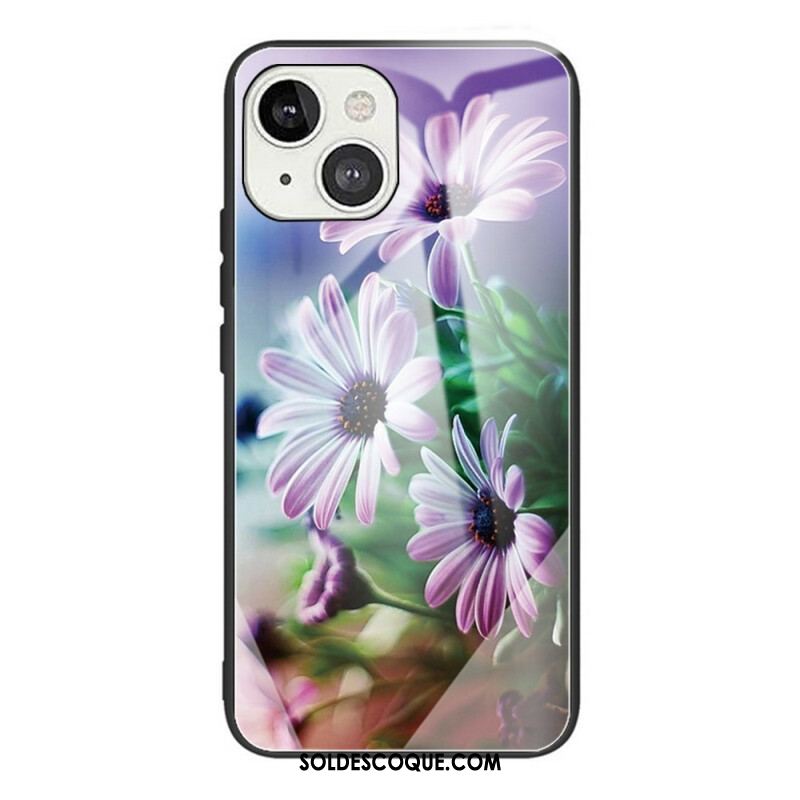 Coque iPhone 13 Mini Verre Trempé Fleurs Réalistes