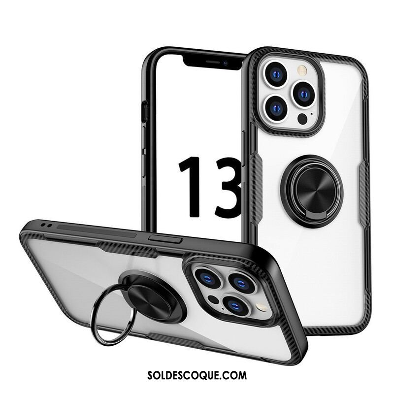 Coque iPhone 13 Pro Fibre Carbone Anneau Métallique