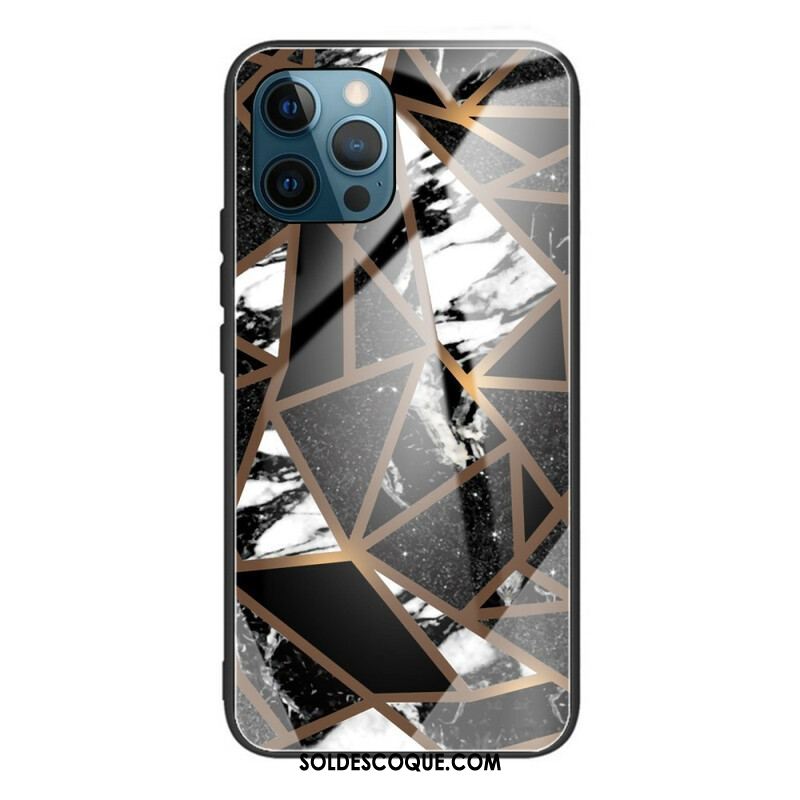 Coque iPhone 13 Pro Verre Trempé Marbre Géométrie