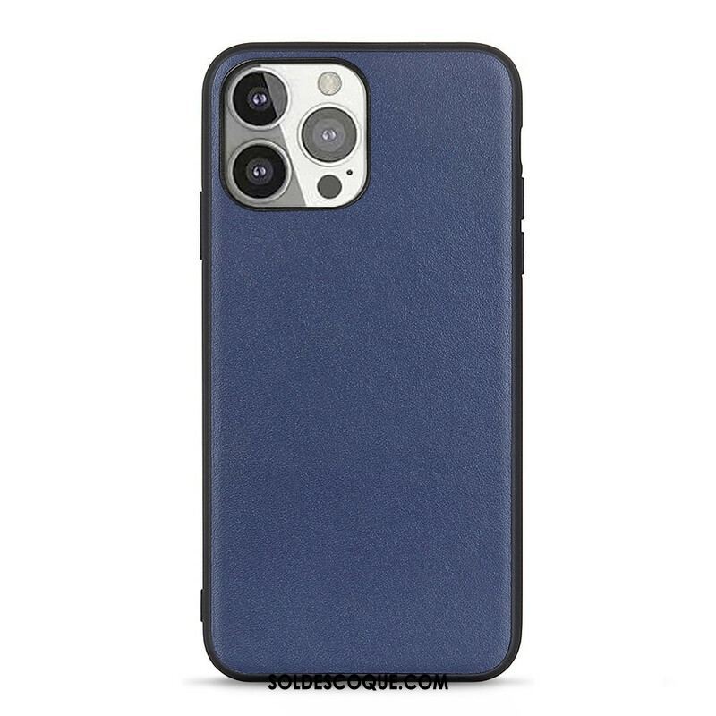 Coque iPhone 13 Pro Véritable Cuir Litchi