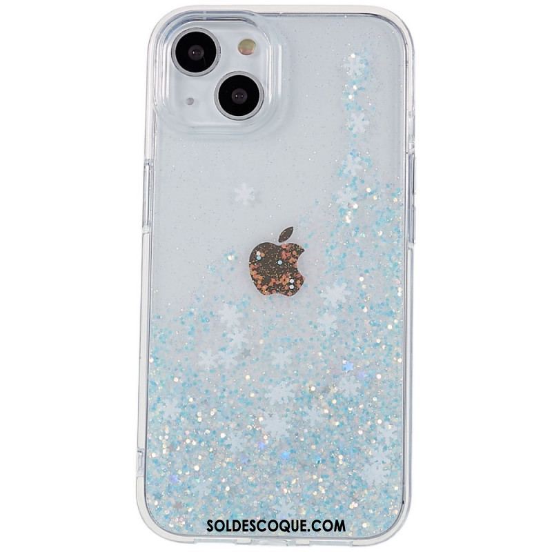 Coque iPhone 14 Paillettes Flocons