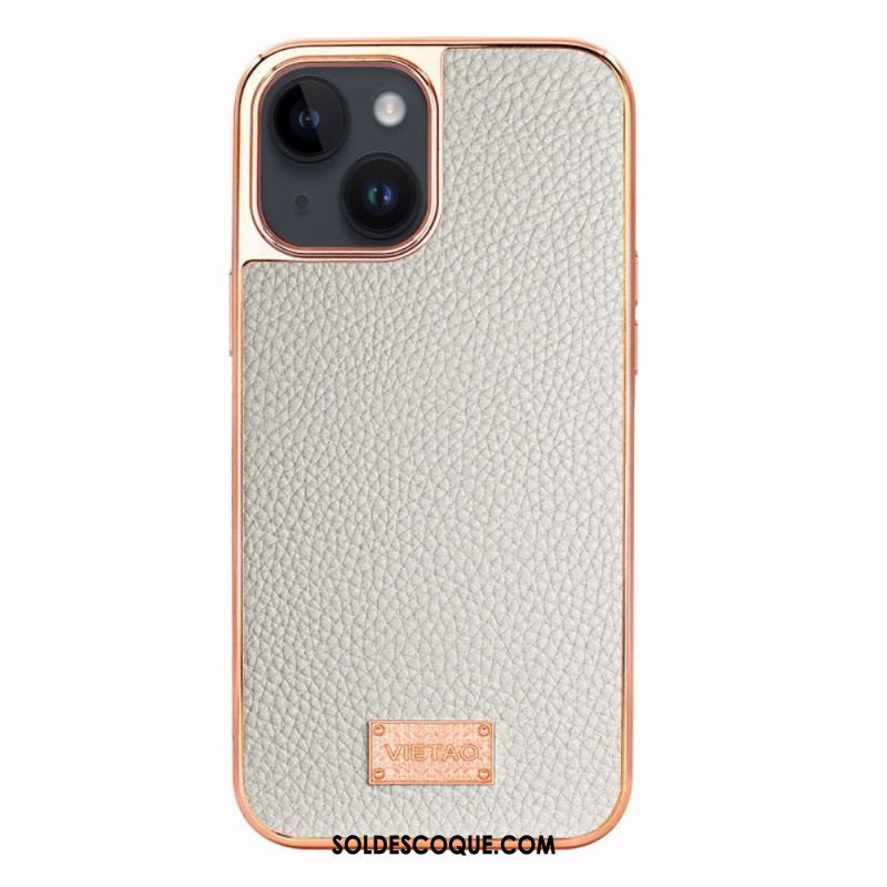 Coque iPhone 14 Plus Effet Cuir Litchi VIETAO