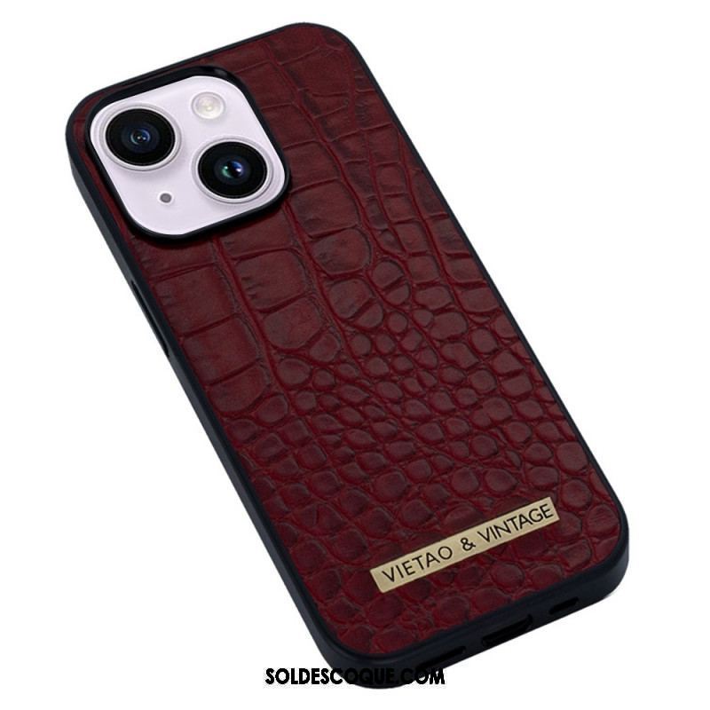 Coque iPhone 14 Plus Effet Peau Crocodile VIETAO